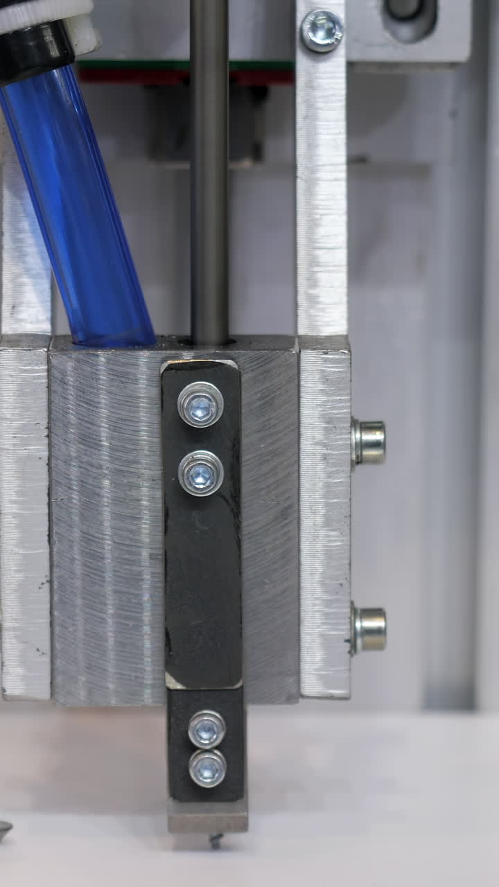 Close-up of a CNC machine component