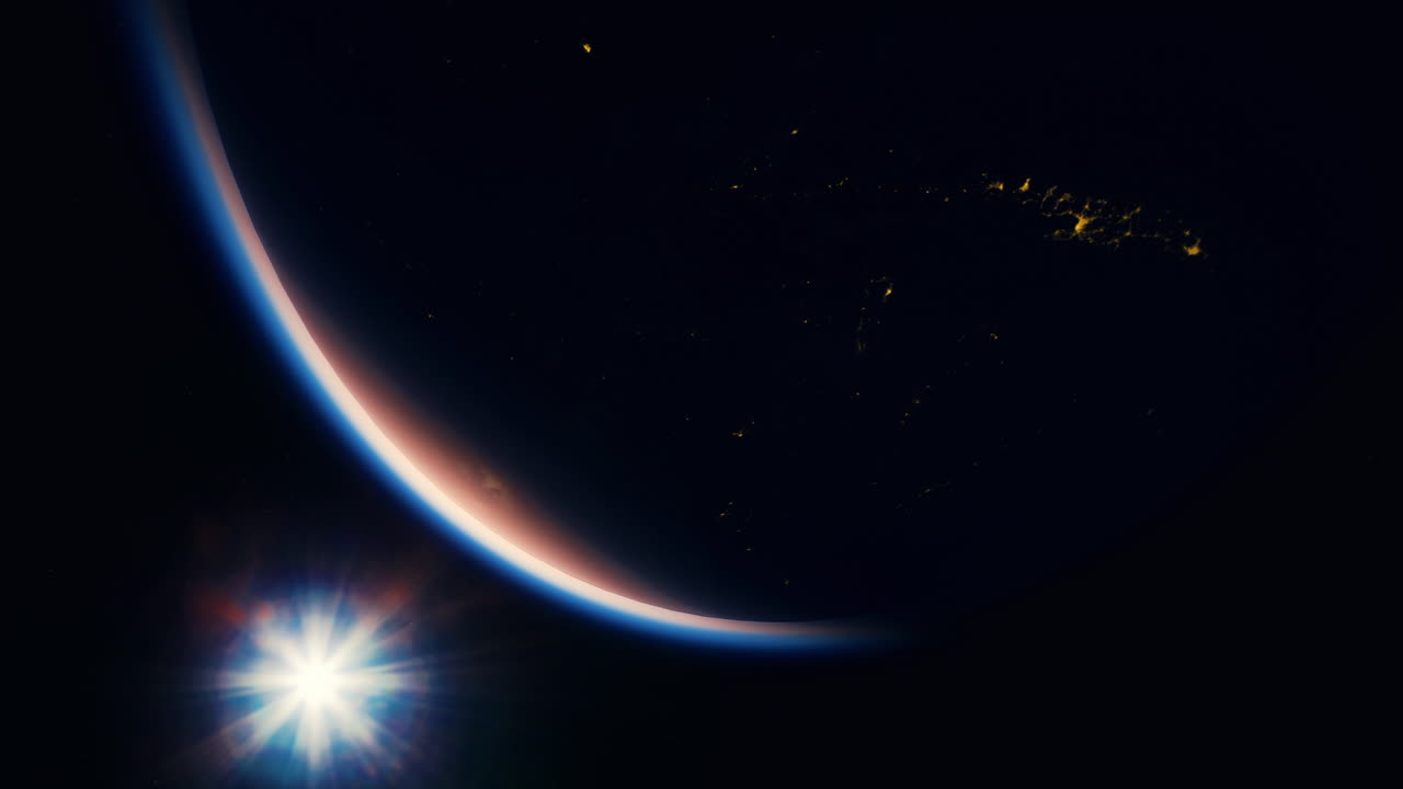 Stunning view of a planet and bright star in the vastness of space