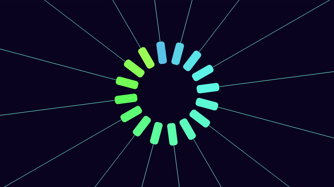 líneas radiantes diseño de círculo simbólico en verde y azul