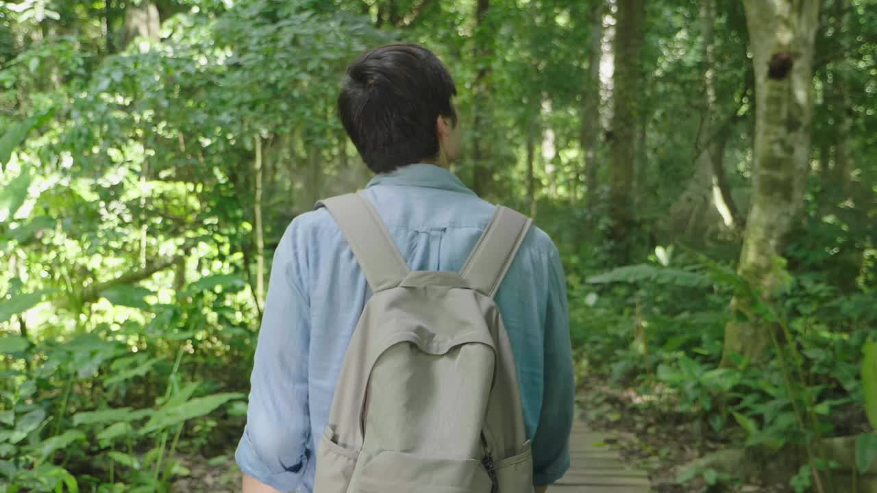Man Walking In Nature, Slow Motion