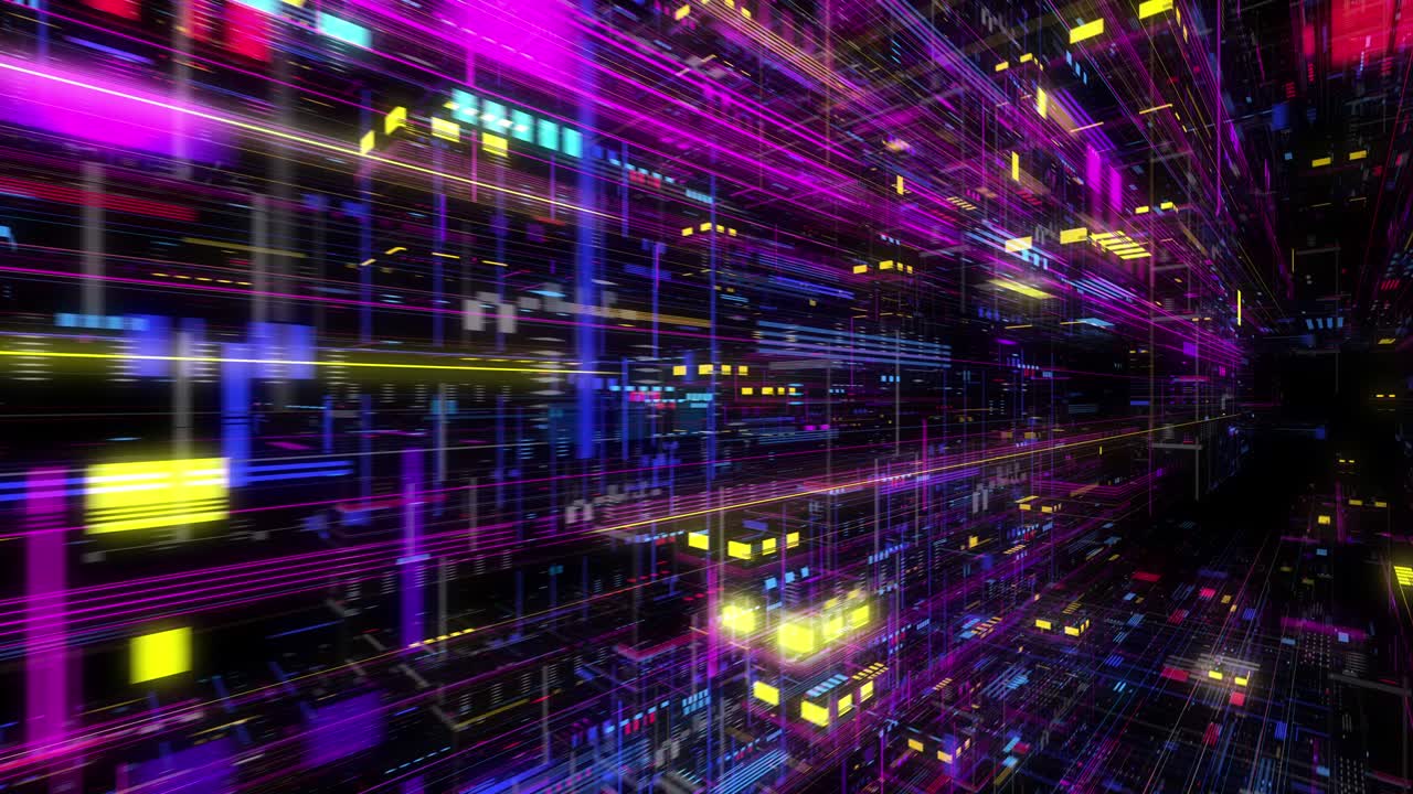 volando sobre un fondo de movimiento abstracto, una placa de circuitos futurista, placa madre digital. cuadrícula digital, procesamiento de cpu, red digital, computación, juegos de gpu, web, internet. bucle de renderización 3d