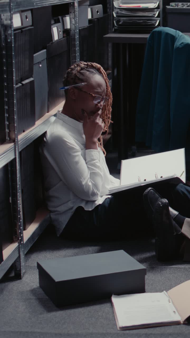 Vertical video: Law inspectors doing background checks with records