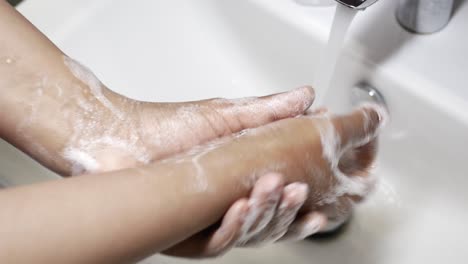 washing hands with soap and water