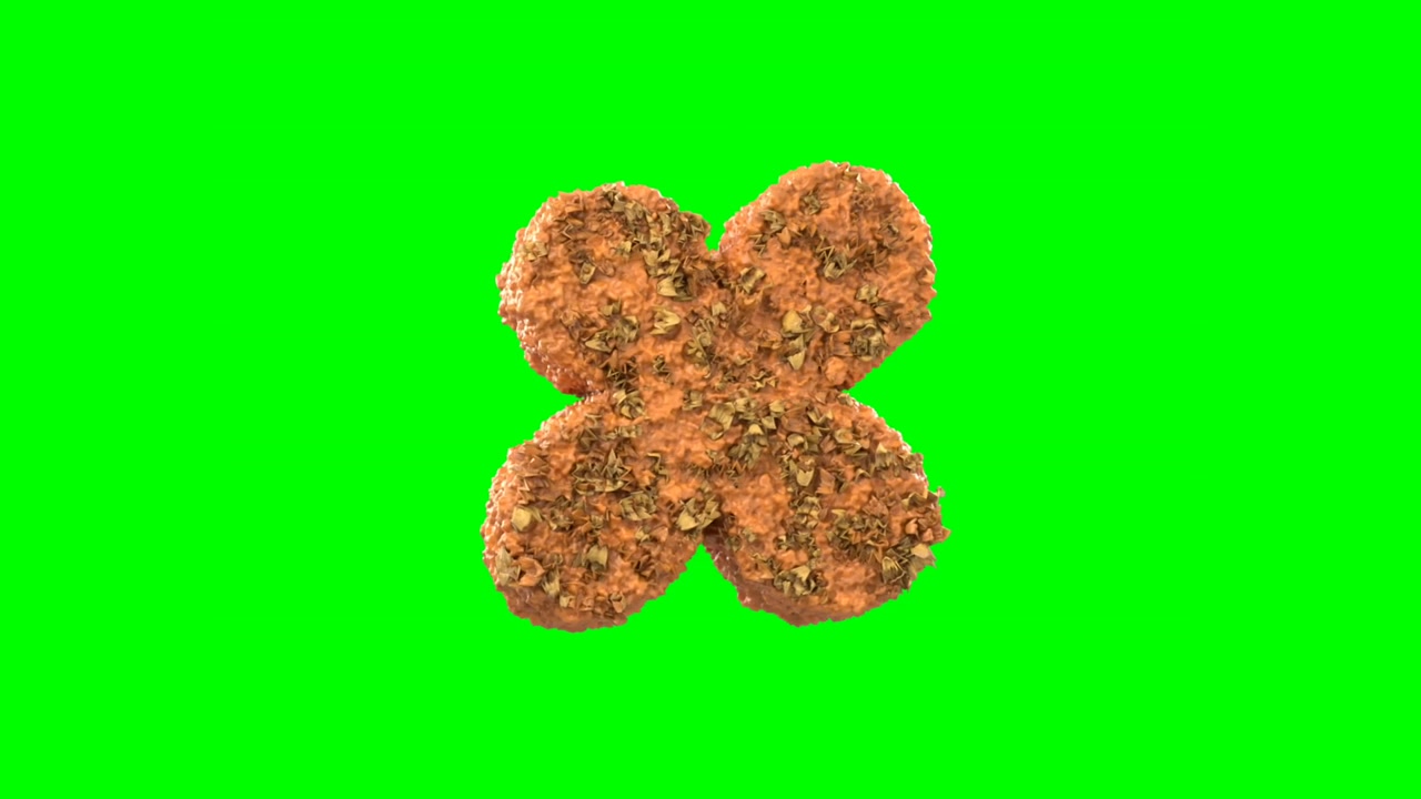 Breaded Chicken Cutlet Rotating on Green Screen