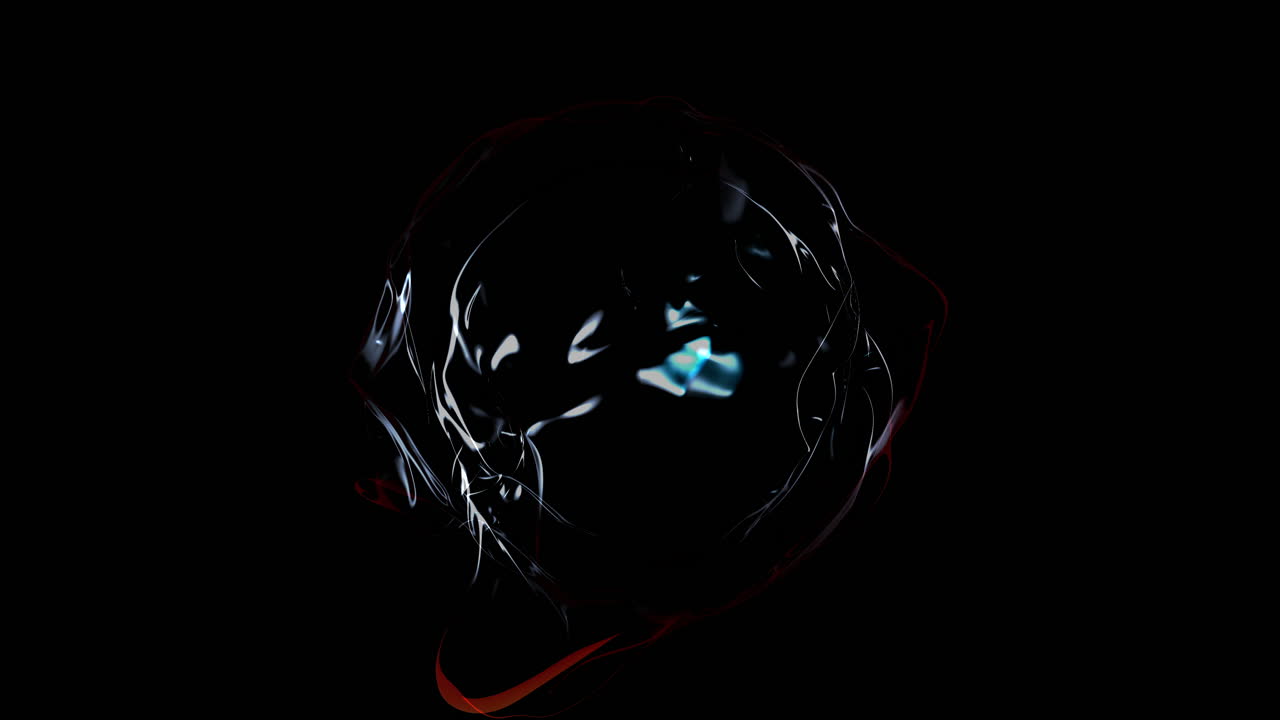 bola negra futurista y psicodélica con ondas