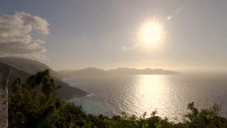 coastal sunset view from mountain top