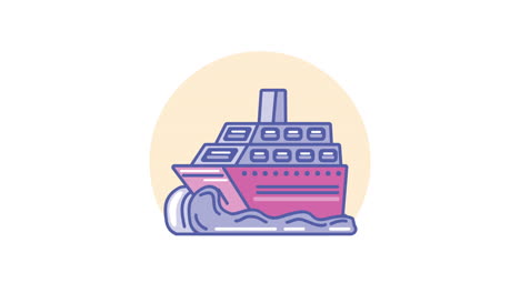 ilustración de un crucero rosado
