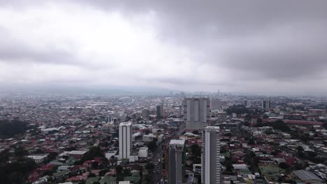 Drone-shot-of-a-storm-over-San-Jose-city-in-Costa-Rica