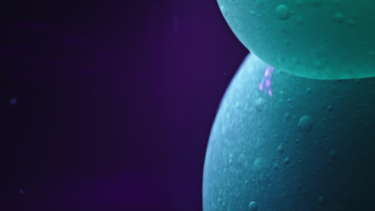 Close-up of a teal planet in space