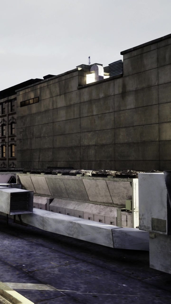 Tejados de edificios en una ciudad mostrando arquitectura y estructuras urbanas