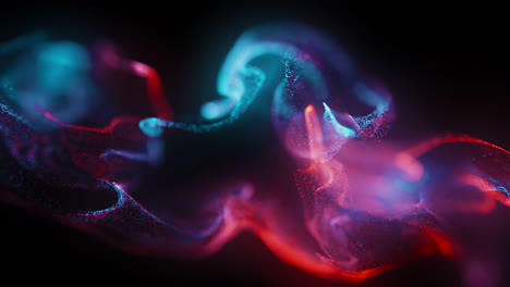 Abstrakte-Spritzflüssigkeit,-Neonpartikel-Animation,-Bunte-Digitale-Partikel-Hintergrundschleife