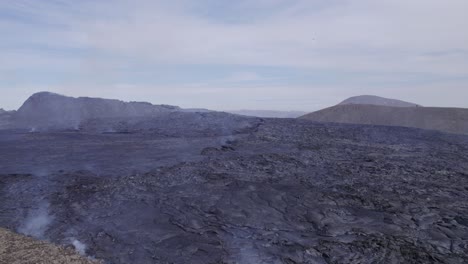 冰島的geldingadalir山谷火山爆發時的廣<unk>蒸發的<unk>岩場 - - 無人機拍攝