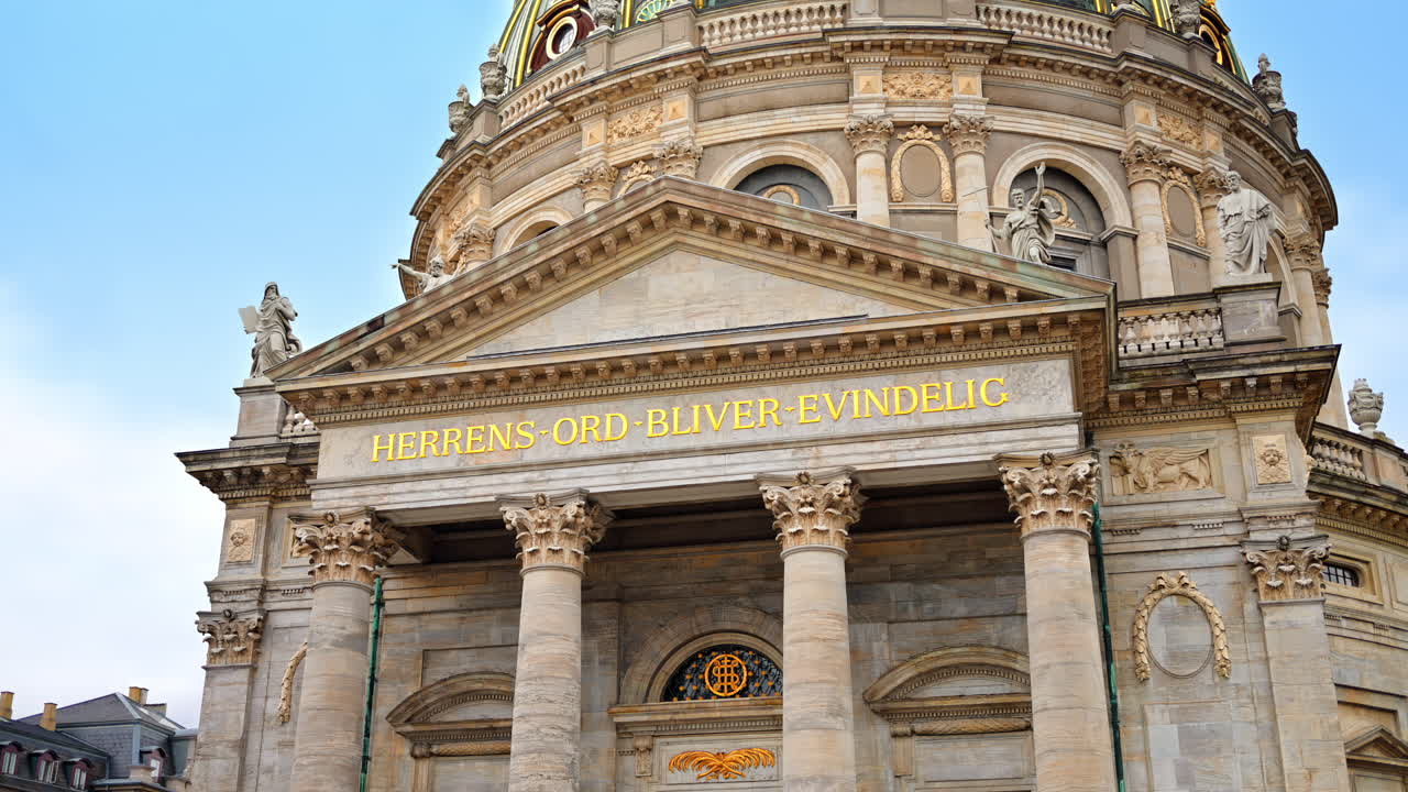 Front view of Frederik's Church in the city centre of Copenhagen, Denmark