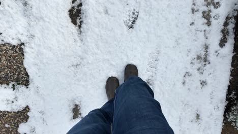 walking through fresh snow