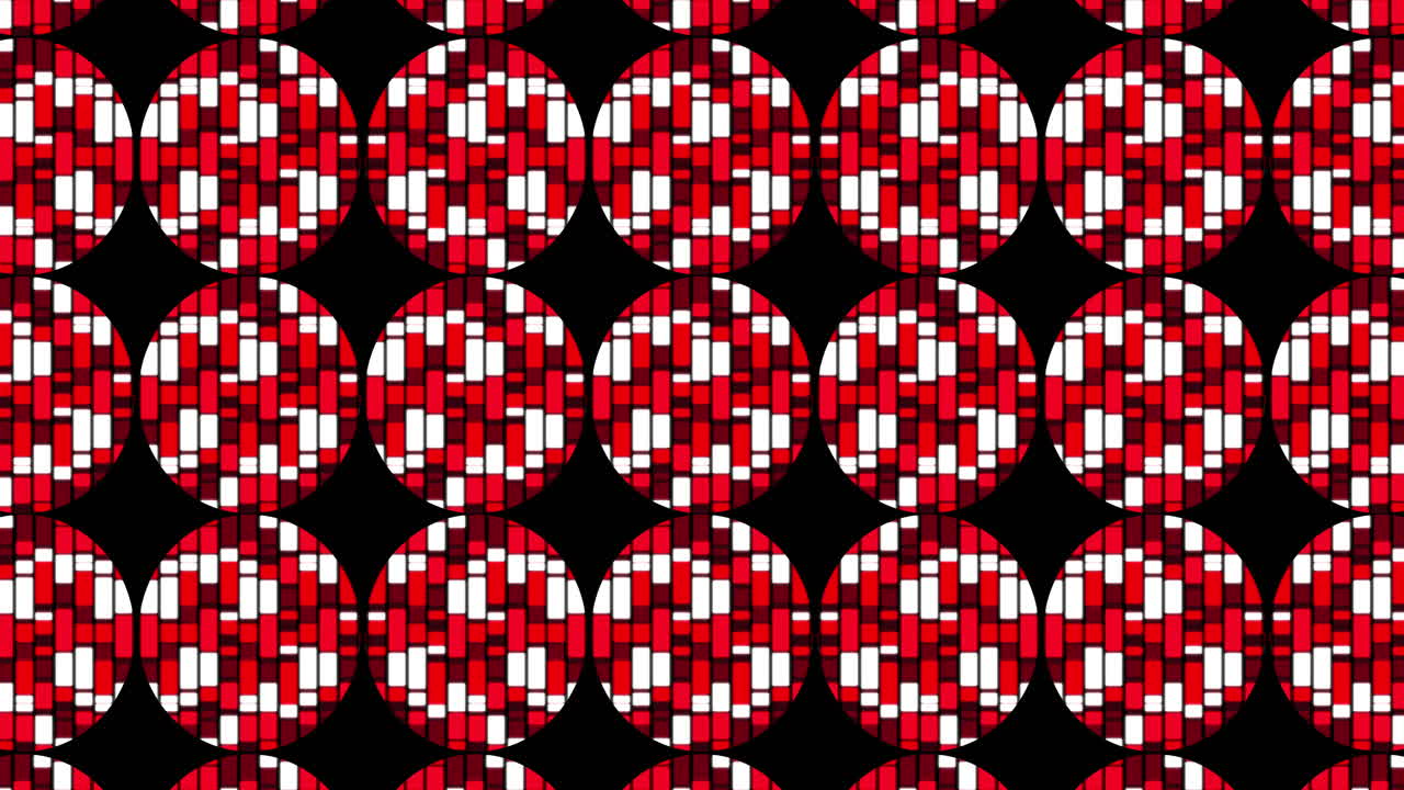 animación de fondo abstracto con círculos y rectángulos en tonos de rojo