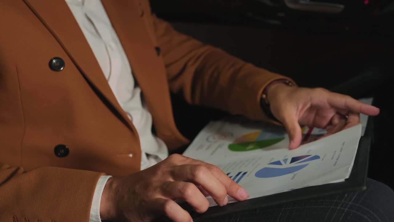 Businessman Working In Backseat