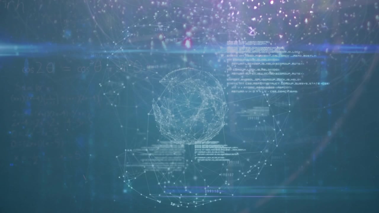 Incoming panels sliding in, lighting nodes, holographic globe forming, rotating, showing analytics