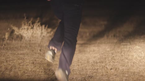 person running at night