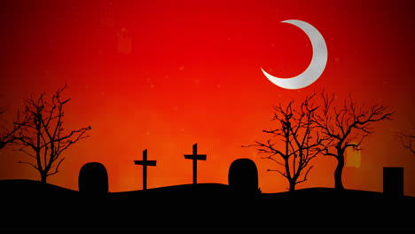 Halloween-background-animation-with-ghosts-in-cemetery-1