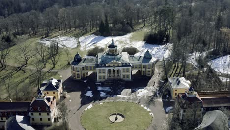 Drone-Aerial-footage-of-Weimar-on-a-sunny-spring-day