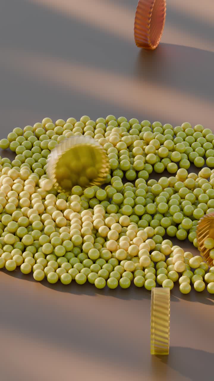 Abstract 3D composition of spheres and circles