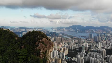the city view of lion rock in hong kong