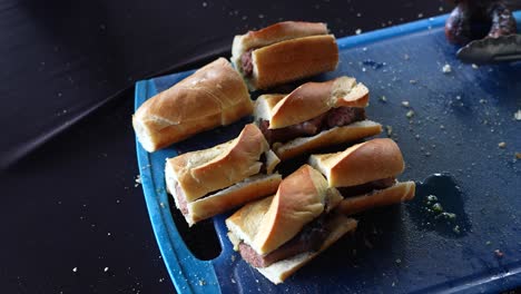 choripan, argentinian bread with chorizo in french bread