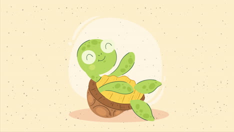 animación de personajes con tortugas sentadas