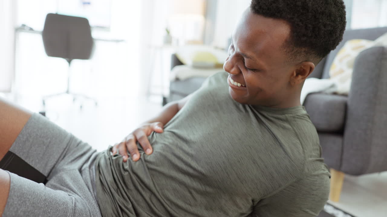 Exercise, pain and black man with an injury
