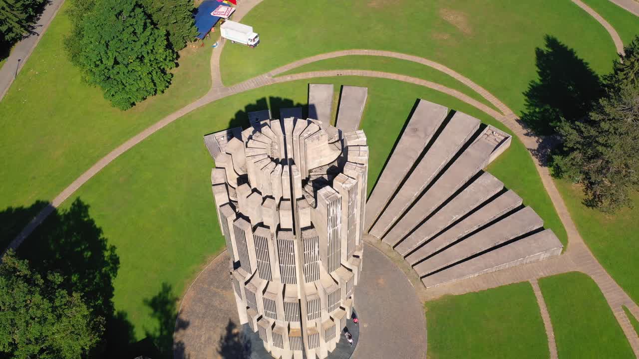 View from above of the Monument to the Revolution in Podgaric and Jasenovac