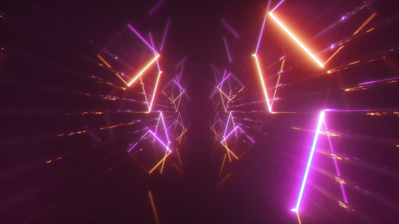 túnel de neón brillante