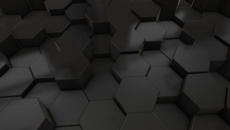 3d hexagon black glass background (loopable)