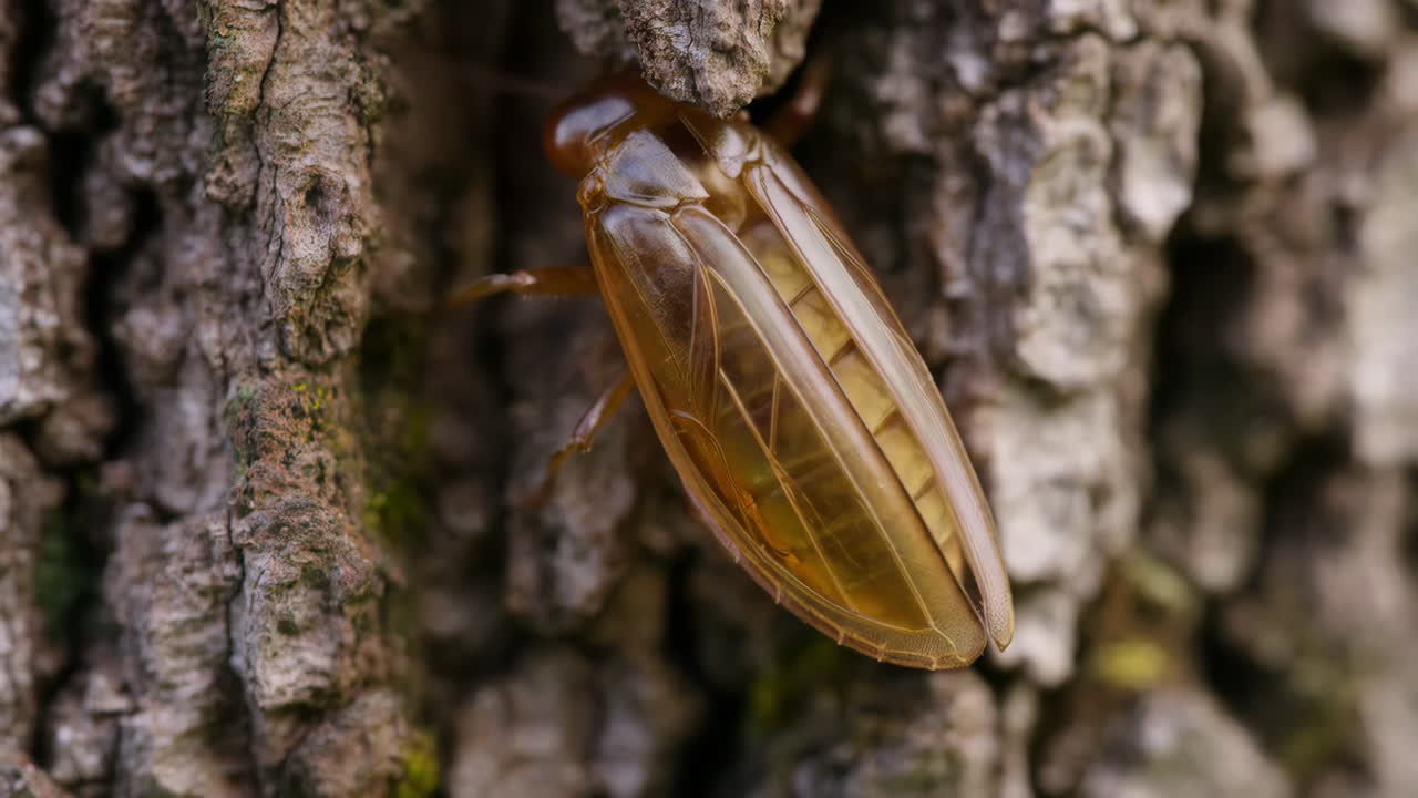 Leafhopper on Tree Bark