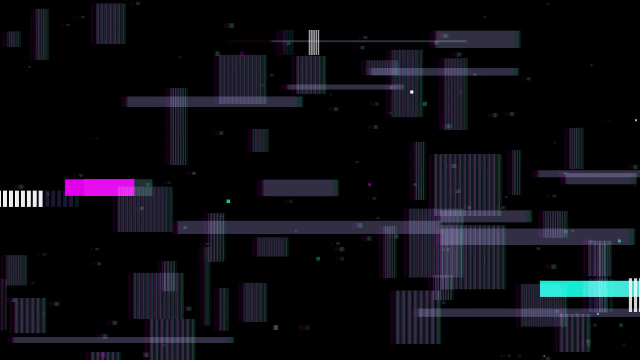 Digitaler Glitch-Effekt mit abstrakten geometrischen Formen und Linien