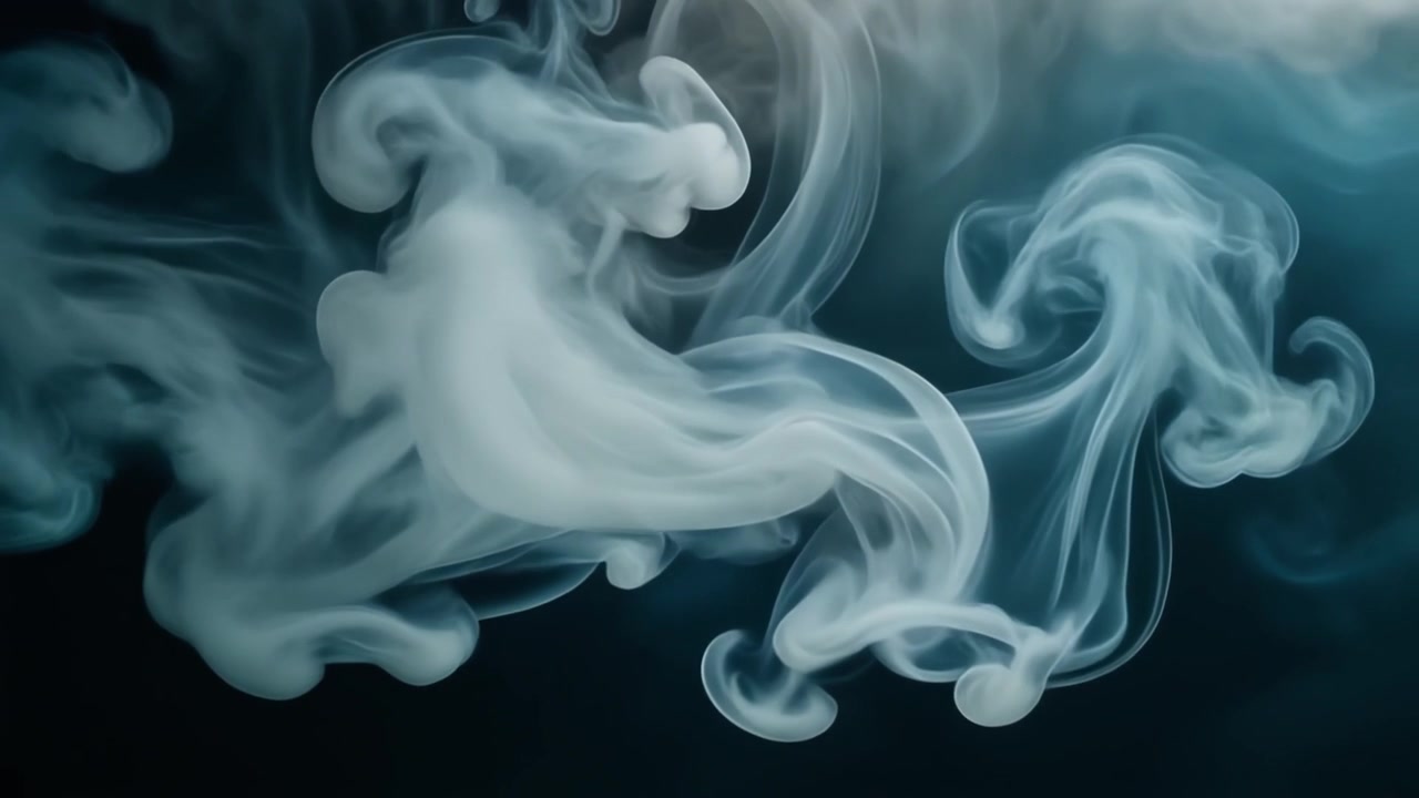Abstract Fumo bianco che gira su uno sfondo scuro