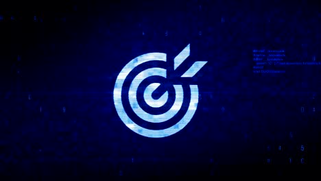 target emblem pictogram symbol digital pixel noise error animation.