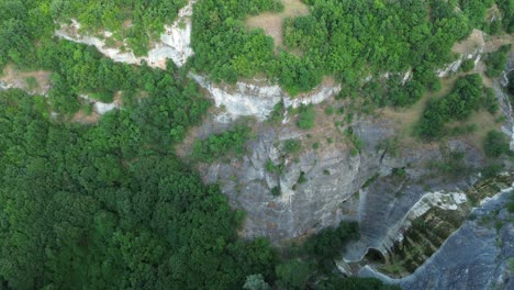 greece waterfall tsoukas agia anna no water dry in summer north greece aerial drone macedonia