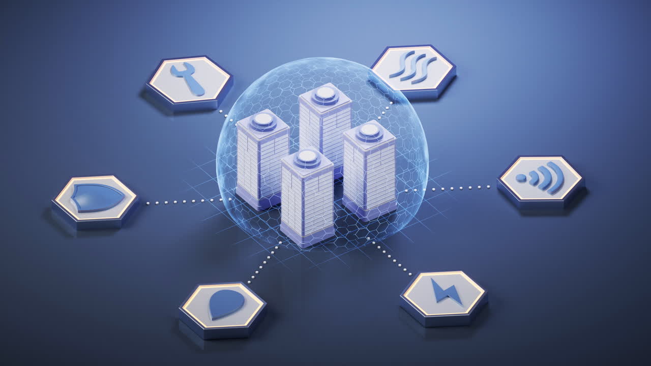 concepto de gestión de propiedades y bienes raíces, renderización 3d.