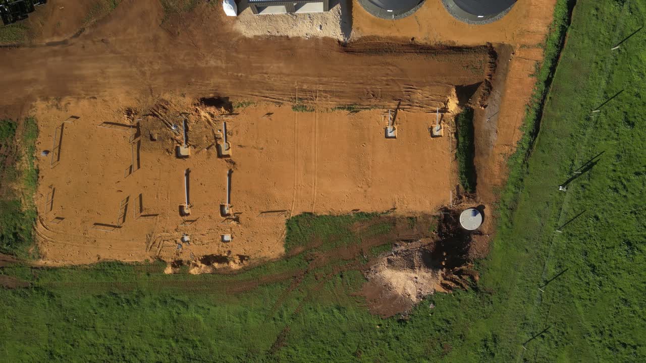 fundación para la construcción de una casa en el área rural de australia