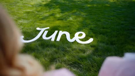 june in a grassy field