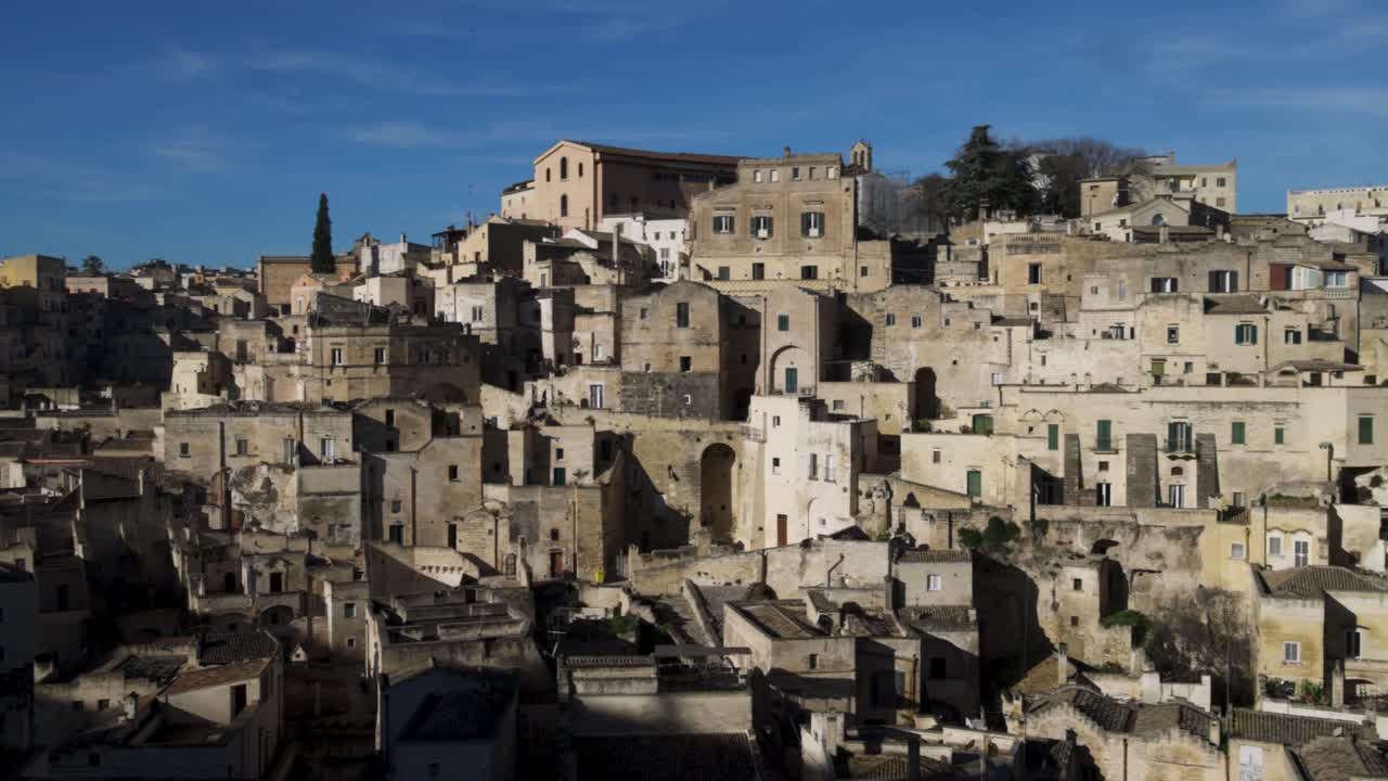matera, itlay 도시 풍경 넓은 왼쪽에서 오른쪽 팬
