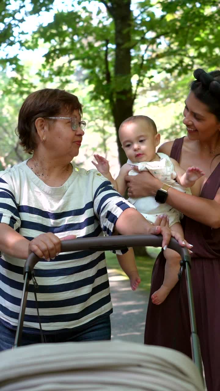 Three generations enjoying a day in the park