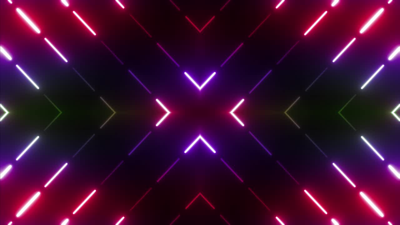 Motivo geometrico luminoso al neon