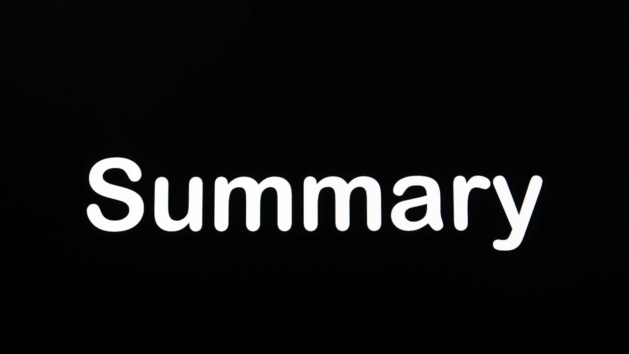 texto escrito en pantalla negra con la palabra resumen en blanco