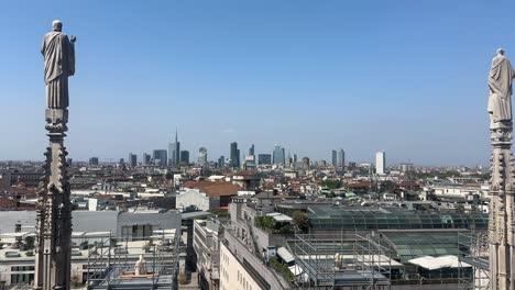milan city italy view from duomo di milano looking over the town