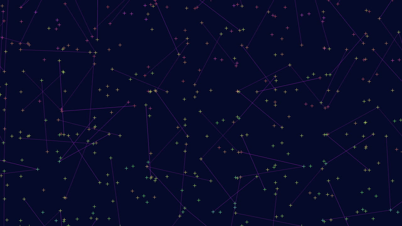 Abstract glowing network lines and particles on dark background, seamless motion
