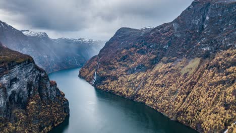 aerial view of the magnificent geiranger fjord