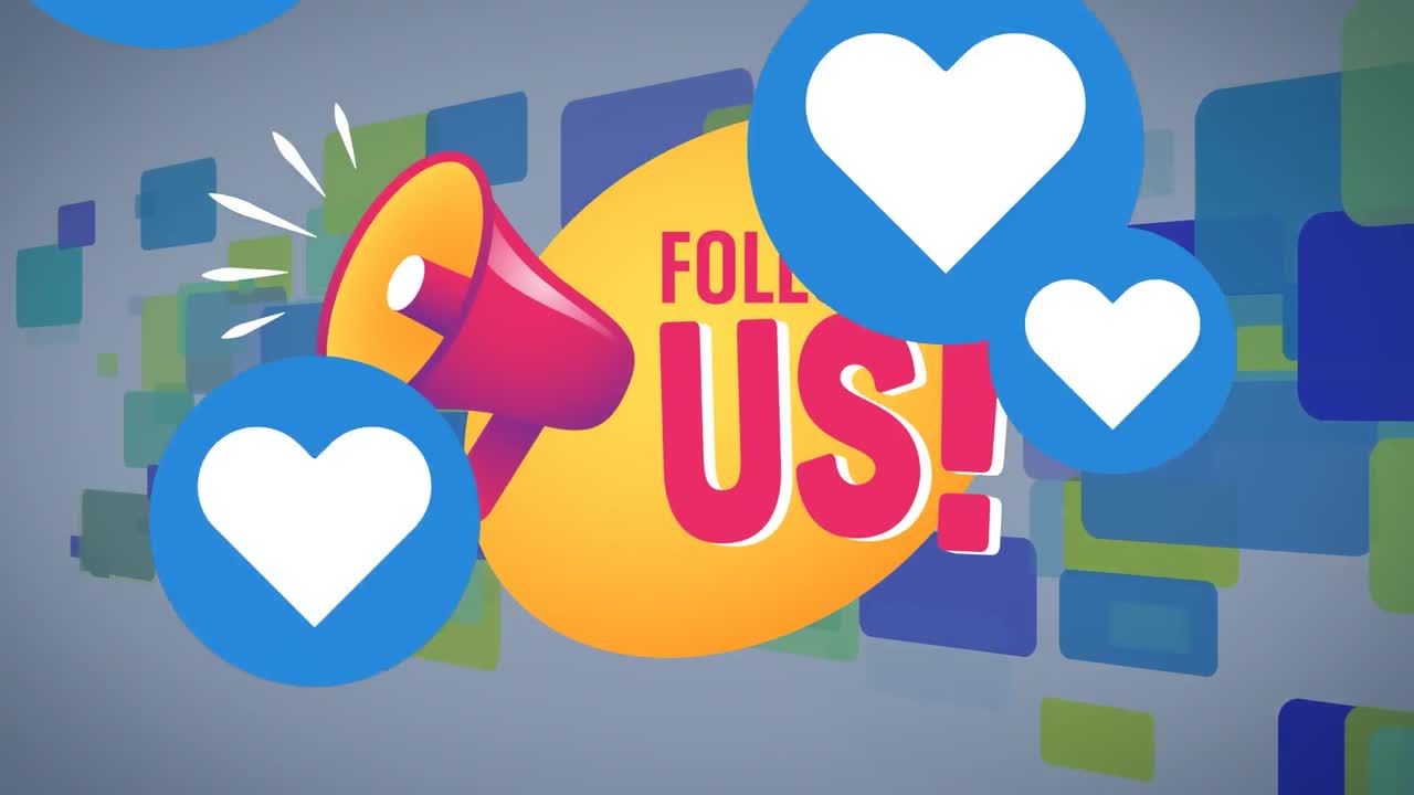 ⁇ 색 배경 위에 있는  ⁇ 은 텍스트와 하트 아이콘의 애니메이션