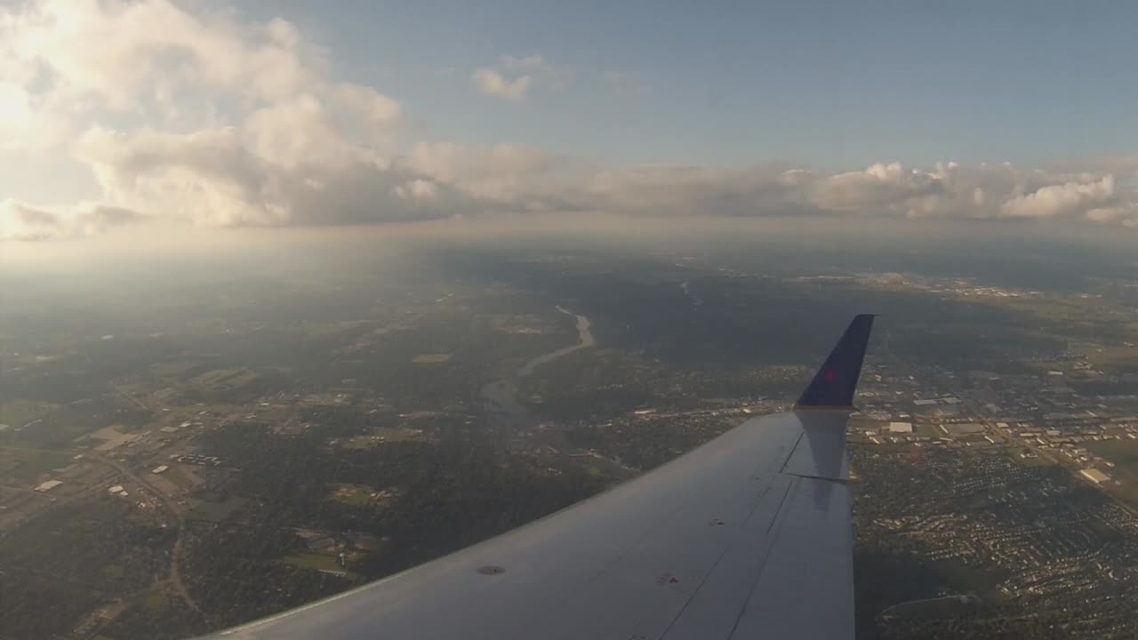 Looking out the window of a jet landing in Chicago