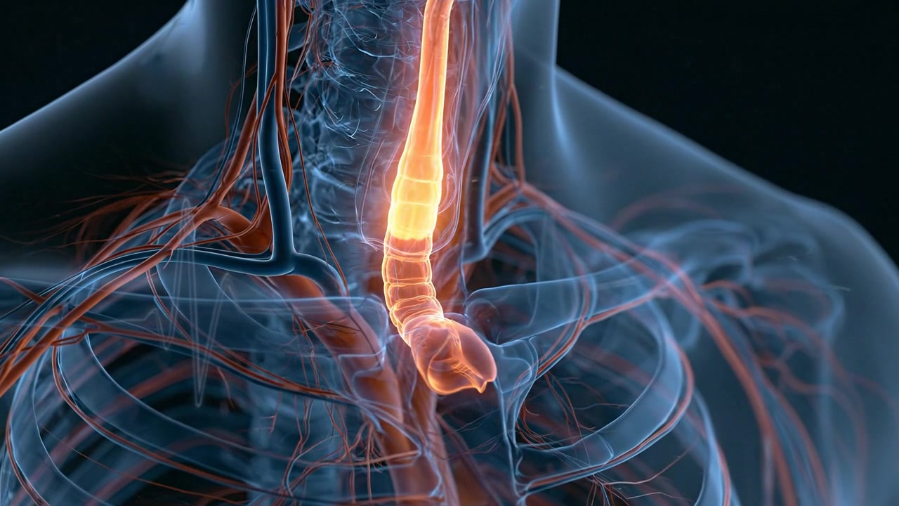 Visualizzazione dell'anatomia vascolare della gamba umana con vasi sanguigni evidenziati